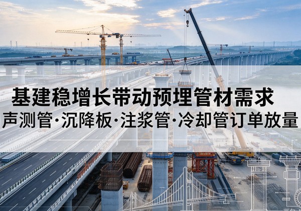 碧江基建稳增长带动预埋监测管材需求，声测管、沉降板、注浆管订单持续放量